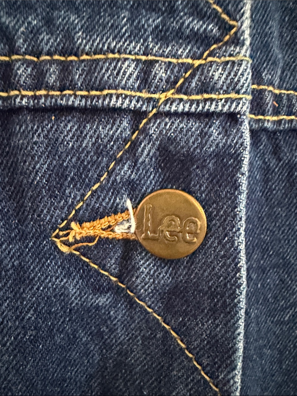 Rare Vintage Lee Denim Overalls Jumpsuit Button Front Medium Wash Indigo 80s 90s - Picture 4 of 14